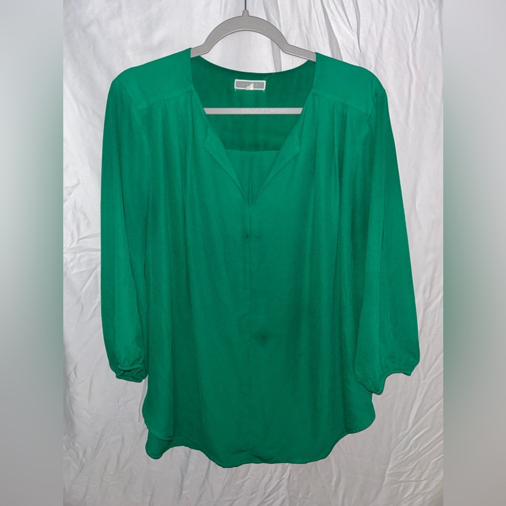 Pleione Green Blouse, Size XL